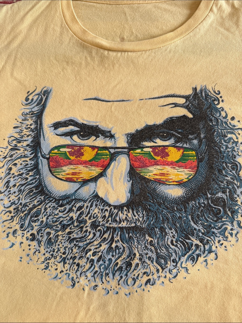 Jerry Garcia T Shirt Featuring Jerry’s Sunglasses Reflecting Moon and Ocean